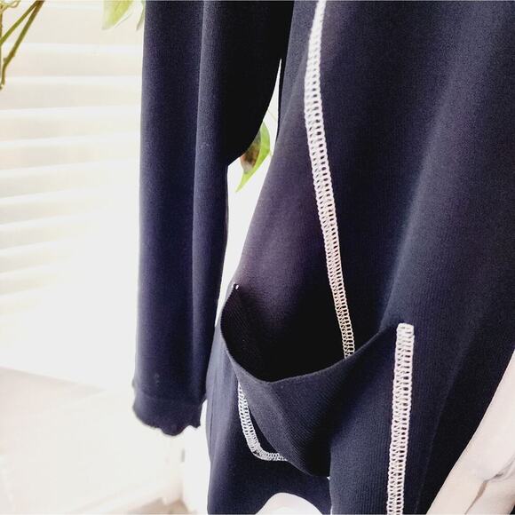 MISOOK BLACK WHITE ZIP UP JACKET WITH POCKETS MED - Picture 5 of 6